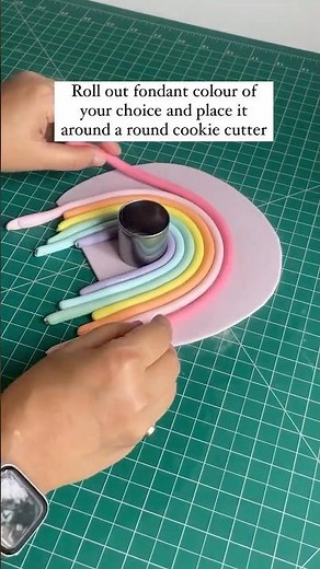 ‼️Fondant Rainbow 🌈 tutorial | #fondant #youtubeshorts #cakedecorating #bakingclass #cake #trending