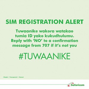 13K views · 15K reactions | Line yako iko safe and secure. Anytime someone tries to register a line using your national ID, utapata an alert SMS from 707. Simply reply with ‘NO’ if it’s not you. #Tuwaanike wakora wote #SafaricomForYou | Safaricom PLC | Facebook