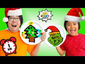 1 HOUR of Mystery Holiday Pancakes & Opening Gifts!