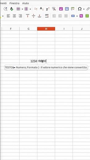 Funzione Testo LibreOffice Calc #shorts