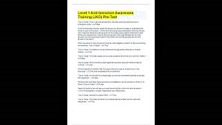 Level 1 Anti Terrorism Awareness Training Jko Pre Test With Complete Solution Mp3 & Mp4 Download