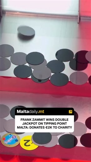 Frank tried his luck on Tipping Point Malta during yesterday’s episode, with the radio host managing to win a double jackpot worth €2,000. Choosing Section 1 to drop his counter in the last round, he ended up dropping both the €1,000 jackpot and the Double x2 Counter off the edge. 🟡 Read: https://maltadaily.mt/articles/frank-zammit-wins-double-jackpot-on-tipping-point-malta #MaltaDaily | Malta Daily