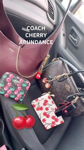 COACH CHERRY COACH ROWAN LARGE SATCHEL IN SIGNATURE CANVAS & BROOKLYN BAG #handbag #coachbag #coach