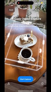 AR Code on Instagram: "We are pleased to present our latest demonstration of the AR Code Object Capture app. In this showcase, you can witness the 3D scanning of a beautifully crafted piece of cake and a coffee cup, followed by the instant generation of an AR QR Code. This AR Code allows for seamless integration into menus or marketing materials, such as websites, enabling end users to enjoy an immersive augmented reality experience without the need for an app. Key Highlights: - Fast and precise