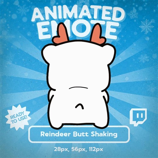 Kawaii Reindeer Butt Shaking Animated Emote for Twitch and Discord, Funny Twerking Reindeer Christmas Emote for Holiday Party Streams - Etsy