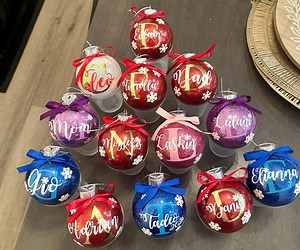 Personalized Christmas Ornament With Name | Custom Glitter Bauble | Holiday Gift for Family, Kids, or Teachers - Etsy