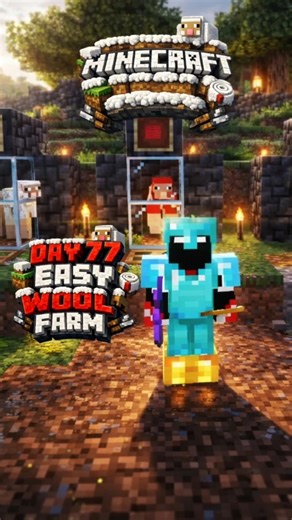 Minecraft Bedrock MCPE wool farm #minecraft #minecraftshorts #shorts