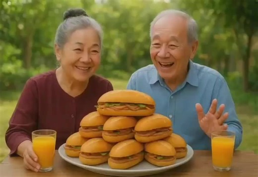 Ăn bánh mì cùng ông bà nha#mukbang#ongba#xuhuong