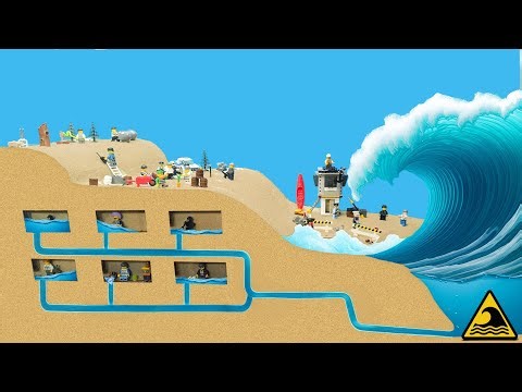 Prisoners Trapped Underground – LEGO Prison Engulfed by Tsunami! Dam Breach Experiment