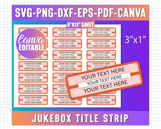 Editable Retro Jukebox Labels, Customize With Your Music Playlist, Fully Edit in Canva, for Home Diner Bar Restaurant, Song and Artist Label - Etsy