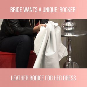216K views · 2.9K reactions | Catherine wants her wedding dress to be outside of the box; incorperating both sweet and rocker elements. For the big day, she hopes to have a cool leather bodice to match a big ballgown skirt! Watch more Bride By Design on discovery+: https://bit.ly/3Cws6wP | Love Weddings | Facebook