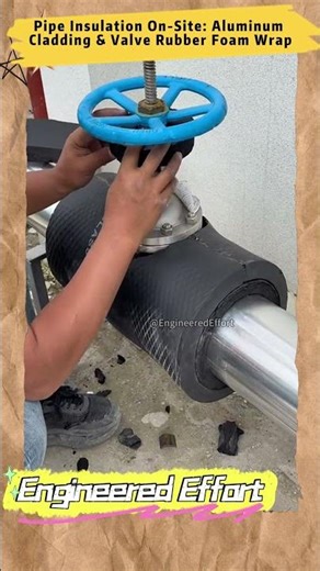 Pipe Insulation On Site Aluminum Cladding & Valve Rubber Foam Wrap #EngineeredEffort