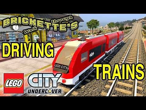 Driving Trains in “LEGO City Undercover”, Cydonia (Red Train), Emerald Night (Green), Courser (Blue)