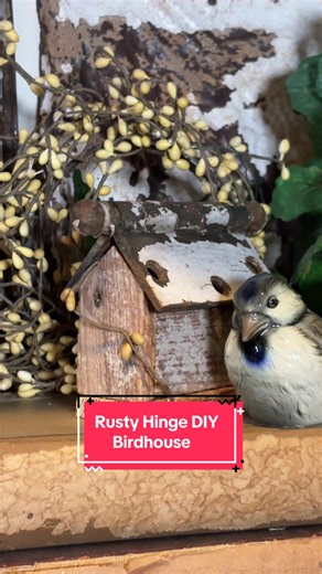 f you ever come across a small scrap and wonder if it’s worth saving… 🤎 Sometimes the tiniest pieces turn into the most charming projects. A single piece of lath board and an antique chippy hinge became this little birdhouse—and it’s proof that you don’t need a lot of materials to create something that makes a big visual impact. Small, simple, and full of character. Around here, we do mostly vintage. 2026 is our year of pluck—a year of choosing courage, clarity, and forward motion as we treasur