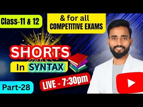 🔥Shorts in Syntax | Class 11 & 12 | Competitive Exams | by Vinay Sir ✍️💯