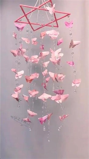 Dreamy Paper Butterfly Mobile 🦋 Aesthetic DIY Room Decor #shorts