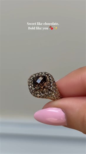 Chocolate never looked this sweet 🍫 this Le Vian Ombre Ring features Chocolate Quartz and Chocolate Ombré Diamonds 🤎 A masterpiece of rich tones and bold elegance💍 Would you wear this beauty? Tell us below! https://levian-jewelry.visitlink.me/ZCYmKv #chocolatediamonds #diamondring #jewelrydesign | LeVian