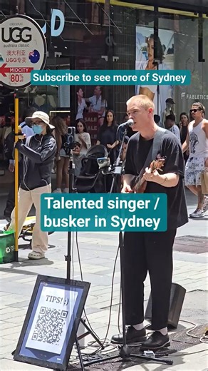 Sydney busker on Pitt Street Mall. Watch till the end to check out his socials. #streetperformance
