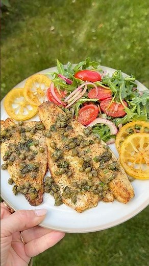 Pan-Seared Branzino with Lemon Caper Butter Sauce 🐠✨