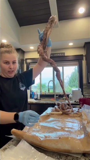 Filleting this massive Octopus! 🐙🔪 #fillet #ocean #octopus