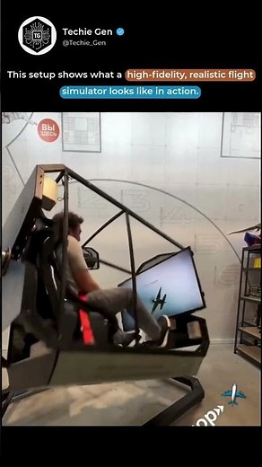 This is what a realistic flight simulator ✈️ looks like.🖥️🌍 #flightsimulator #technology #innovation