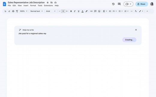With new #GenAI capabilities coming to #GoogleWorkspace, you'll be able to simply type in a topic you’d like to write about in Google Docs, and a draft will instantly be generated for you → https://goo.gle/420wqyH | Google Workspace