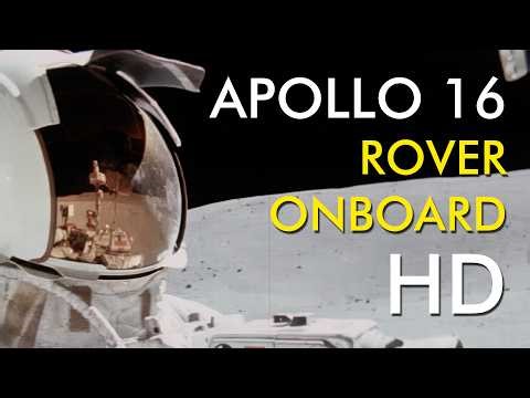 Apollo 16 Rover Onboard Footage Upscaled HD 60FPS