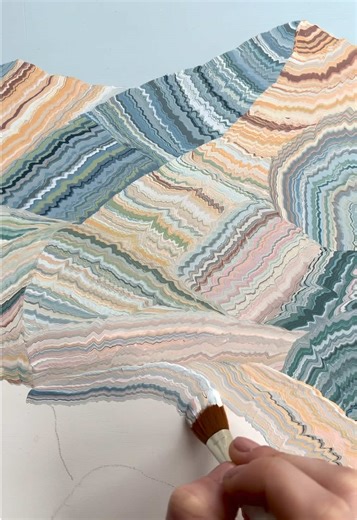 Dreamy Snow-Covered Mountains Painting