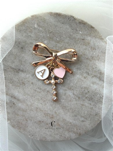 Personalized Catholic Baptism Bow Pin | Miraculous Medal or Our Lady of Guadalupe | Custom Initial Christening Gift for Baby Girl - Etsy