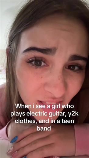 Teen Girl Playing Electric Guitar - Y2K Style