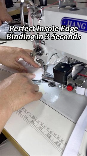 How to Sew Perfect Insole Edges | 0303D Flatbed Double Feed + Hot Cutting Webbing Binding Machine