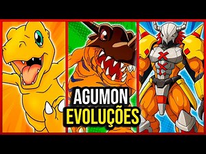 TODAS AS DIGIEVOLUÇÕES DE AGUMON EM DIGIMON ADVENTURE