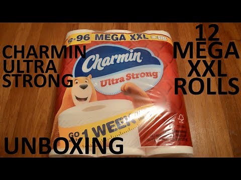 Unboxing Charmin Ultra Strong 12 Mega XXL Rolls Toilet Paper