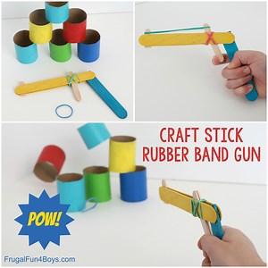 Make a Craft Stick Rubber Band Gun - Frugal Fun For Boys and Girls