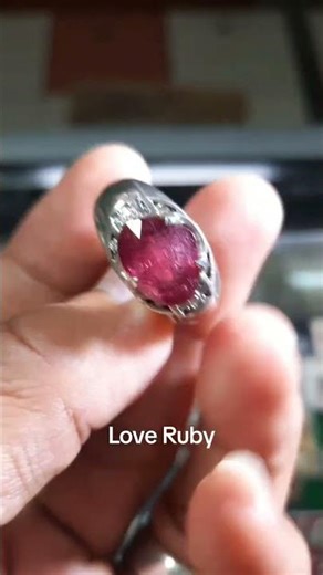 Ruby Red "love" est.4ct silver #ruby #batupermata #fypyoutube #gemstone #batumewah #silver