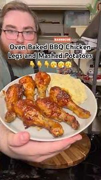 Oven Baked BBQ Chicken Legs and Mashed Potatoes | Juicy, Crispy & Easy Dinner Recipe #BBQChickenLegs