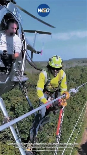 Helikopter high-voltage line inspection: Extreme power grid maintenance process
