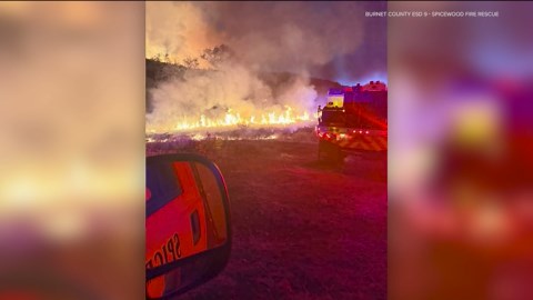 Grass fire burning west of Burnet