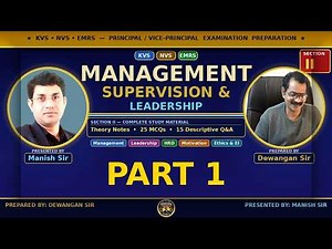 MANAGEMENT, SUPERVISION & LEADERSHIP | Section II | KVS NVS EMRS Principal & Vice-Principal Exam
