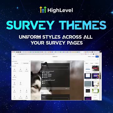 Create themes and uniform styles and easily apply them to all of your forms and surveys! 😎 Learn more about this new feature along with other exciting LevelUp Day announcements in the replay 👉 https://bit.ly/3SqeSd3 #GoHighLevel #LevelUpDay2023 #HLsummit | HighLevel