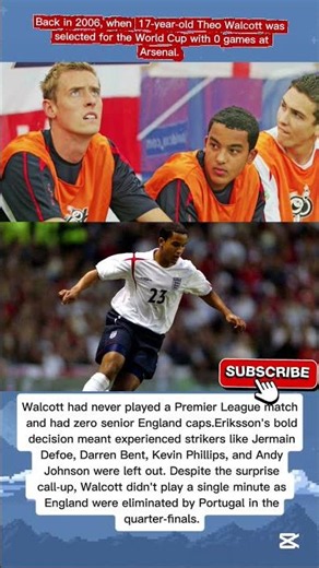 17 years old Theo Walcott at world cup with zero games in league.#walcott #england #arsenal