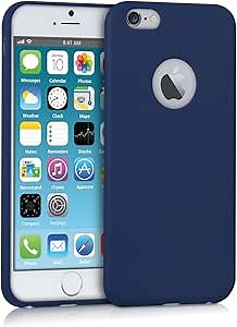 kwmobile Case Compatible with Apple iPhone 6 / 6S Case - Soft Slim Protective TPU Silicone Cover - Dark Blue Matte