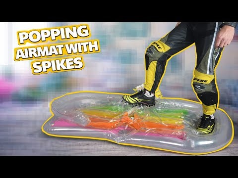 Pop inflatable - Air Mattress Pressure Test with Spikeshoes💨🛏️ Smooth & Relaxing Air Release