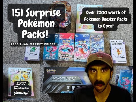 🔥 LIVE Pokémon Card Opening – $200+ in Packs, 151 Surprise Packs & More! 🌍 WORLDWIDE GIVEAWAY!