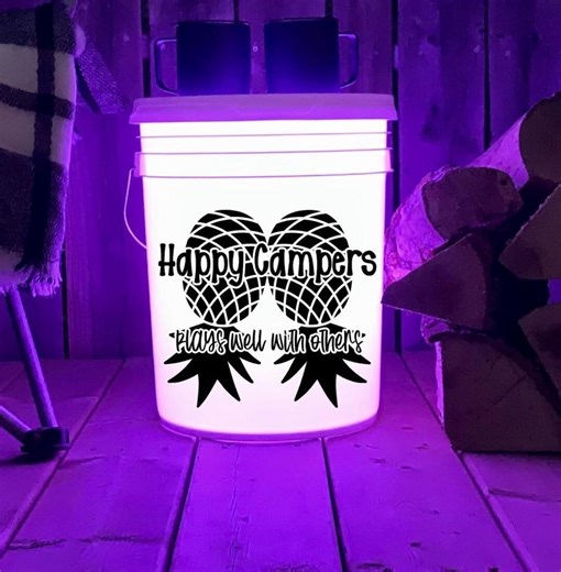 Upside Down Pineapple Vinyl Decal: Happy Camper RV Decor - Etsy