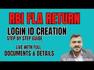 FLA Return Login I’d Creation I RBI FLAIR PORTAL