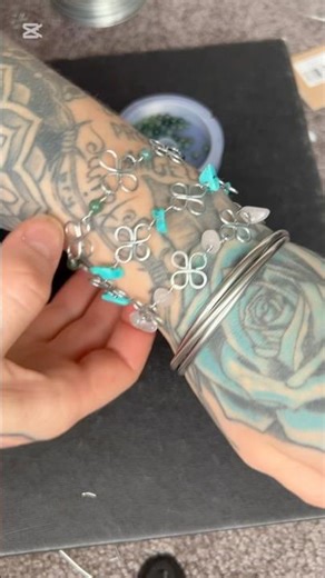 Wire clover link bracelet diy 🍀