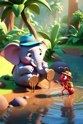 हाथी और चींटी की दोस्ती || #viral #shorts #moralstory #kidsstory #youtubeshorts