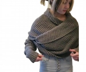 Sweater Scarf Knitting Pattern: the Sophie Crossover Shrug (PDF Pattern) - Etsy Canada