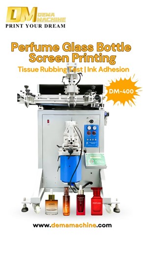 ✨DEMA semi-auto screen printing machine on perfume glass bottles ...